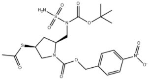 4-Nitrobenzyl (2S,4S)-4-acetylthio-2-[[N-sulfamoyl-N-(tert-butoxycarbonyl)amino]methyl]pyrrolidine-1-carboxylate